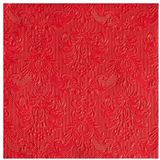 Ambiente Servetten Luxe - 15x stuks - 40 x 40 cm - rood - barok patroon - 3 laags