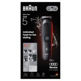 Braun All-in-One Trimmer Series 5 | Rasoir électrique pour barbe et cheveux, 9-en-1 avec lame ultra-tranchante et technologie SkinGuard pour le corps