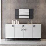 Homemania spiegel, melamine, antraciet, hout