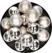 Decoris kleine kerstballen - 32x st - zilver - 4 cm - kunststof - kerstversiering