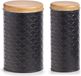 Zeller - Pot de conservation pour cuisine 2x - noir/bambou - Contenance 680/2000 ml