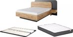 Vente-unique Bedframe hout antracietgrijs, natuurlijk licht 160 x 200 cm