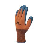 Delta Plus VE733OR07 Polyester fijn gebreide handschoen, latex gecoate palm, oranje/marine, maat 07