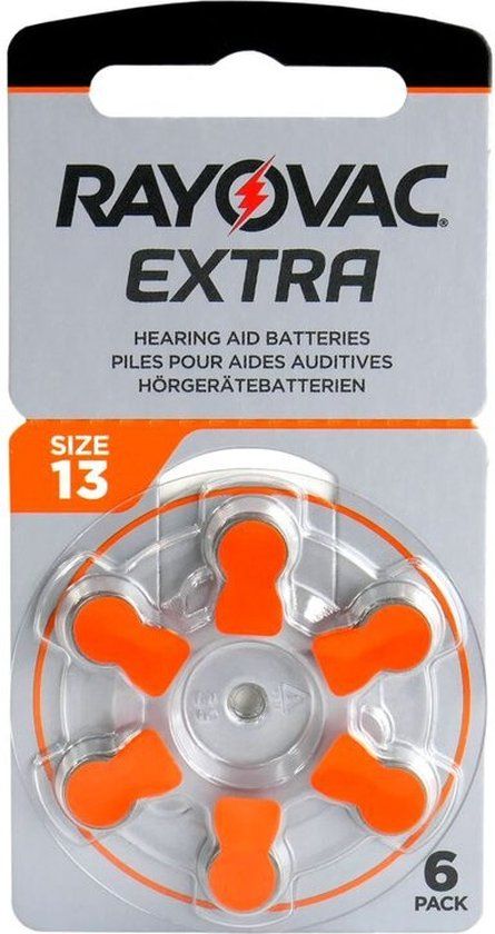 Rayovac Extra Advanced -13 - oranje | 6 stuks | Knoopcel batterij