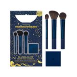 Real Techniques 4-Piece Blush & Glow Brush Trio & Mirror Sculpting & Defining Makeup Tools Limited Edition Holiday Gift Set