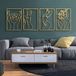 Glamativity Set van 4 gouden muurkunst, minimalistische inrichting enkele lijn kunst muurdecoratie, echt metalen muurkunst, abstracte muurkunst voor vrouwen (gouden klassieke stijl, maat M 37 x 29 cm)