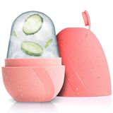Romon Ice Face Roller, siliconen gezichtszeeproller met Gua Sha gezicht, ontstekingsremmend, verkleint de poriën, verbetert de huidelasticiteit, gereedschap voor de dagelijkse huidverzorging (roze)