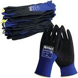 Unigloves Nitrex 270NFP herbruikbare algemene handschoenen met 3/4 zandknokkelcoating en nylon voering, in blauw/zwart