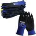 Unigloves Nitrex 270NFP herbruikbare algemene handschoenen met 3/4 zandknokkelcoating en nylon voering, in blauw/zwart