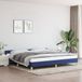 Maison Exclusive - Lit cadre avec tête de lit sans matelas Bleu 200x200 cm Tissu