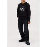 Calvin Klein Unisex Monogram Terry Crewneck Ck Black Sweater - Size 6