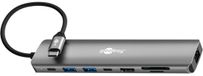Goobay USB-C Slim Hub 8-in-1 dockingstation met USB-C, 5 Gbit/s, HDMI 4K 60 Hz, RJ45-1 Gbit/s, 2x USB-A, SD- en microSD-kaartlezer