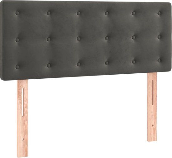 vidaXL Hoofdbord 100x5x78/88 cm fluweel donkergrijs