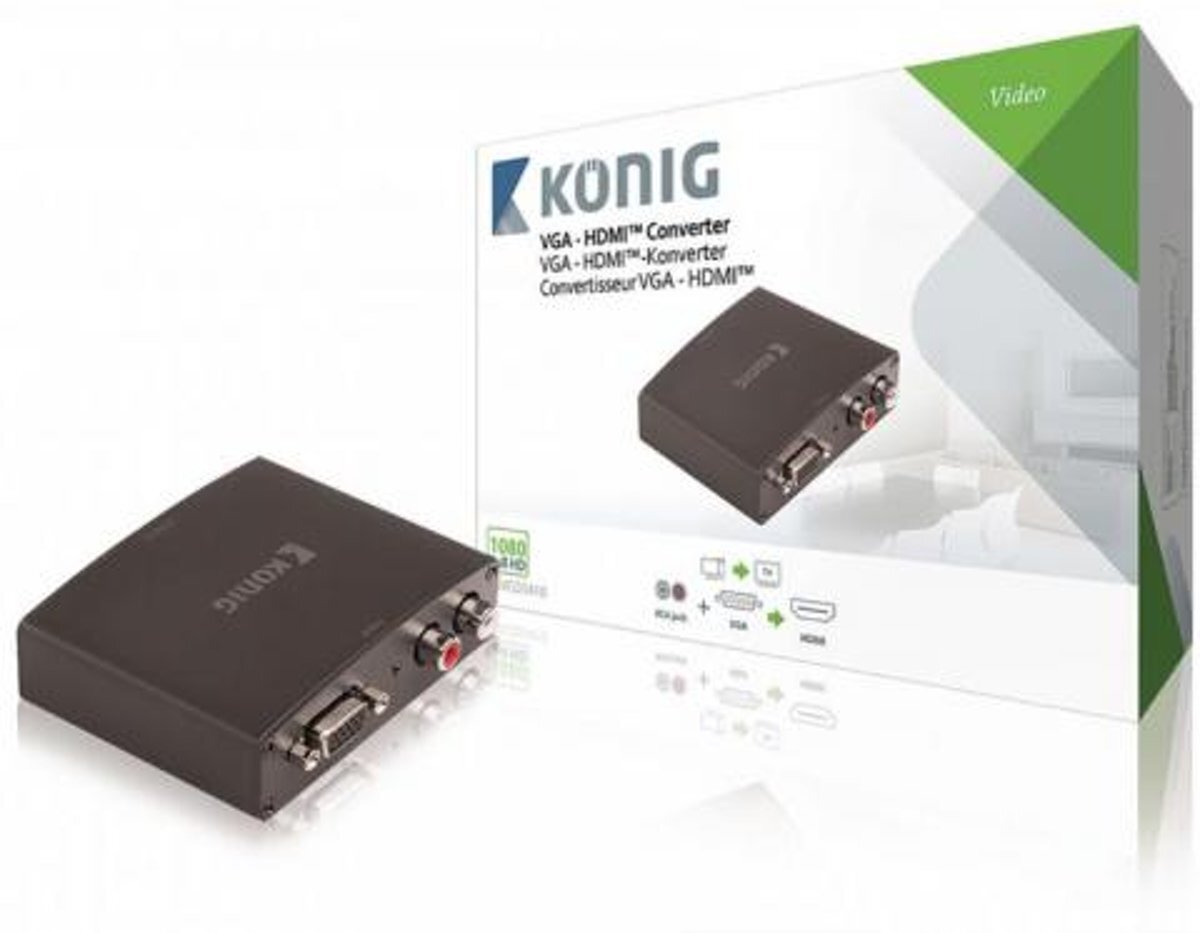 König VGA + 2RCA naar HDMI converter - met HDCP