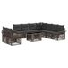 vidaXL Tuinbank Set 10 st Grijs en Donkergrijs poly rattan