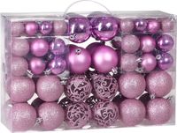 Casaria Boules de Noël - Set de 100 Mat Brillant Ø 3 4 6cm - Rose