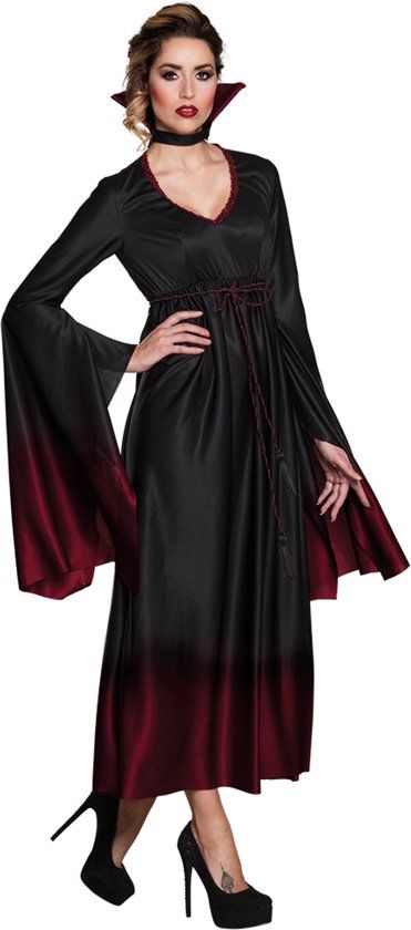 Generik Zwart-rood vampier kostuum voor vrouwen - Verkleedkleding