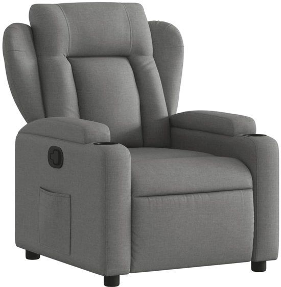 vidaXL Relaxfauteuil Donkergrijs Stof