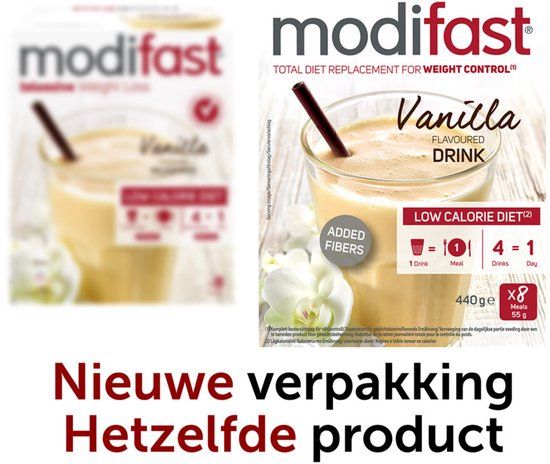 Modifast Weight Control Milkshake Vanille - 2 x 8 x 55 gr - Voordeelverpakking