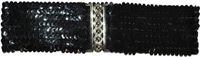 Funny Fashion Carnaval verkleed dames riem - zwart pailletten - 108 x 8 cm - kunststof - disco/glitter and Glamour