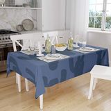 Bonamaison Tafelkleed, Anti-Mold, Sneldrogend, Waterdicht, 100% Polyester Tafellaken, Blauw, 140 x 160 Cm