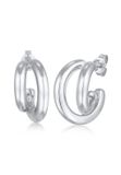 Elli PREMIUM - Oorbellen - Oorbellen Dames Crossover 925 Sterling Zilver