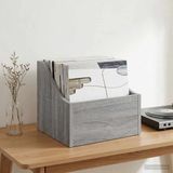 vidaXL LP Recorddoos Grijs Sonoma 37 x 33 x 32 cm Bewerkt hout