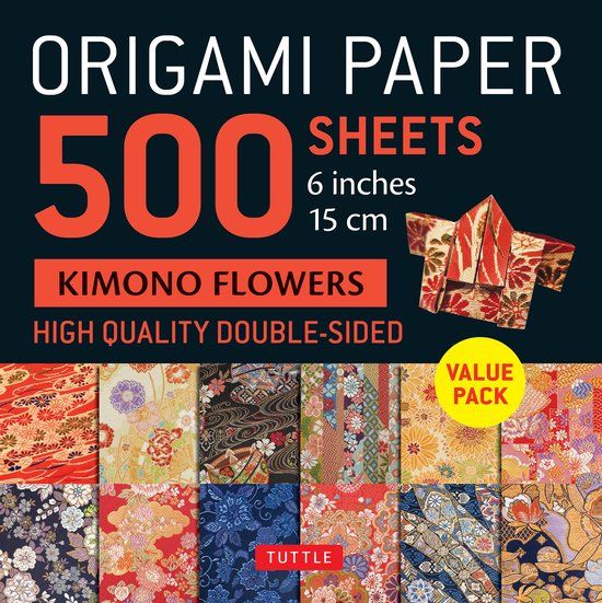 Origami Tuttle Publishing Origami Paper 500 sheets Kimono Flowers 6\" (15 cm)