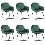 VidaXL Eetkamerstoelen 6 stuks fluweel groen