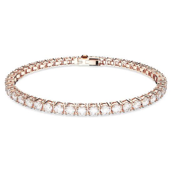 Swarovski Matrix Tennis Armband - Rosekleurig - Wit - 15.5 cm - 5657657