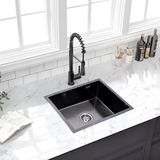 Lendo Online Spoelbak voor keuken 590x440x200mm Zwart - Antraciet RVS