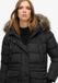 Superdry Lange Everest Jas met Imitatiebont Dames Zwart