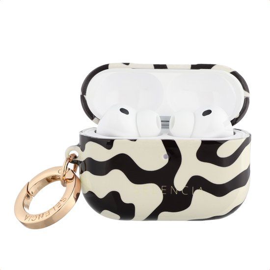 Selencia Case - Hoesje geschikt voor AirPods Pro 3 - Art Wave Black