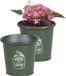 Sunnydays Pot de fleurs - 2x - Zinc - Vert armée - D14 x H13 cm