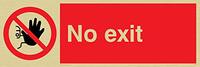Viking Signs PA27-L31-G "No Exit" Sign - Gold Plastic - 100x300mm