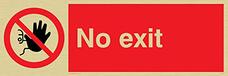 Viking Signs PA27-L31-G "No Exit" Sign - Gold Plastic - 100x300mm