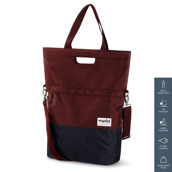 Urban Proof Shopper fietstas 20L Recycled - Bordeauxrood/Grijs