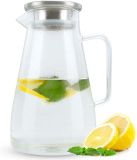 Intirilife Carafe à eau en verre - 1.8 Litre - Transparent