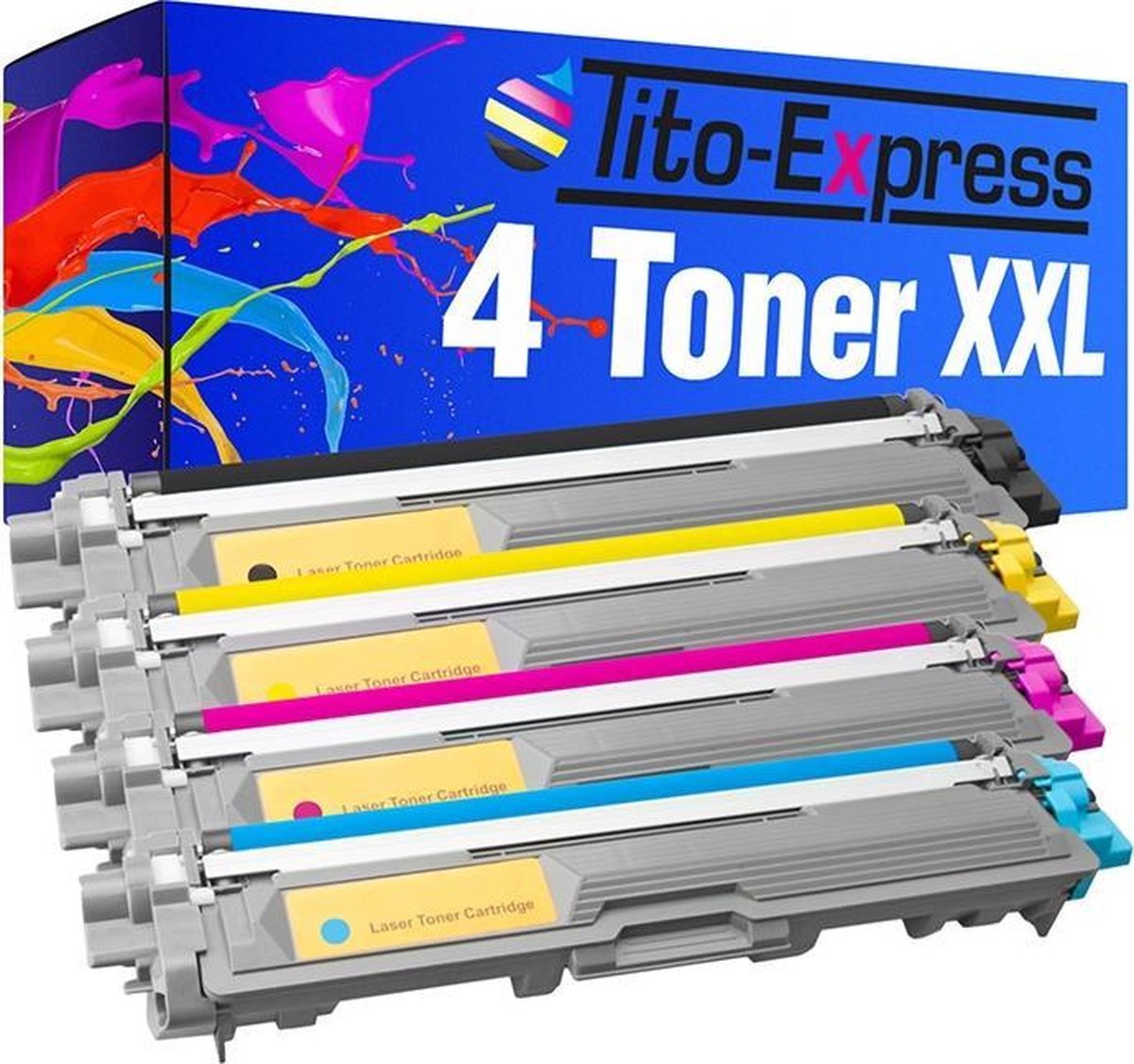 Tito Express PlatinumSerie® 4 toner XXL alternatief voor Brother TN-242 TN-246 black cyaan magenta yellow