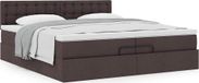 Prolenta Maison Exclusive - Cadre De Lit Ottoman Avec Matelas Marron Foncé 200x200 Cm Tissu