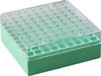 Camlab Boîte de rangement RTP/73300-g - 81 compartiments - Polycarbonate - Vert - Lot de 5