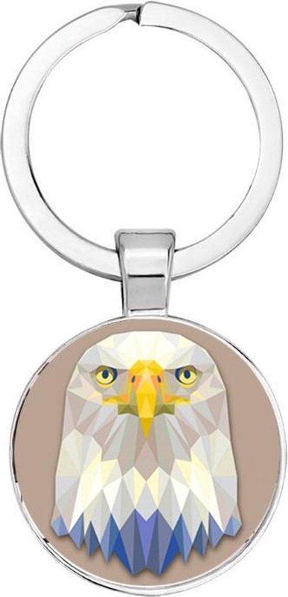 Akyol - Adelaar Sleutelhanger - Unisex - Wit/Zwart