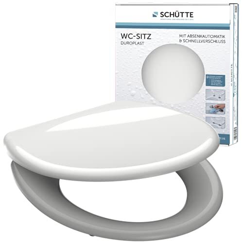 Schütte Wc-bril Duroplast, toiletbril met softclosemechanisme en snelsluiting voor eenvoudige reiniging, geschikt voor alle gangbare toiletpotten, maximale belasting van de wc-bril 150 kg, wit