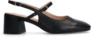 Manfield Dames Zwarte Leren Slingbacks Maat 37