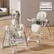 StarTech Baby hoogstoel - Multifunctionele hoogstoel - Opvouwbaar - Wiegfunctie - Verstelbare rugleuning en voetsteun - 5-punts veiligheidsgordel - Dubbel dienblad - Wit