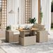 Maison Exclusive - Ensemble de meubles de jardin 5 pièces avec canapé et coussins, beige, en polyrotin