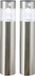Lampe de jardin solaire/spot à piquer pilier - 2x - argent - acier inoxydable - 50 cm - énergie solaire avec détecteur de mouvement