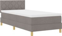 vidaXL Boxspring bed met kussen met hoofdeinde Taupe 90 x 190 cm Stof