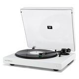 Victrola Wave – Bluetooth Platenspeler met Auracast – 2-Snelheden Vinyl Platenspeler, Audio Technica AT-VM95E Cartridge, Hi-Res aptX HD en Adaptieve Bluetooth Streaming, Auracast Broadcast Audio (Wit)
