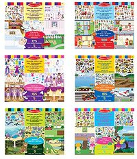 MELISSA & DOUG Bundel van 6 herbruikbare stickerpads - Play House, Dress-Up, Habitats, Mijn Stad, Voertuigen en Feeën | Activiteitenpad | Stickerpad | 3+ | Cadeau voor Jongen of Meisje